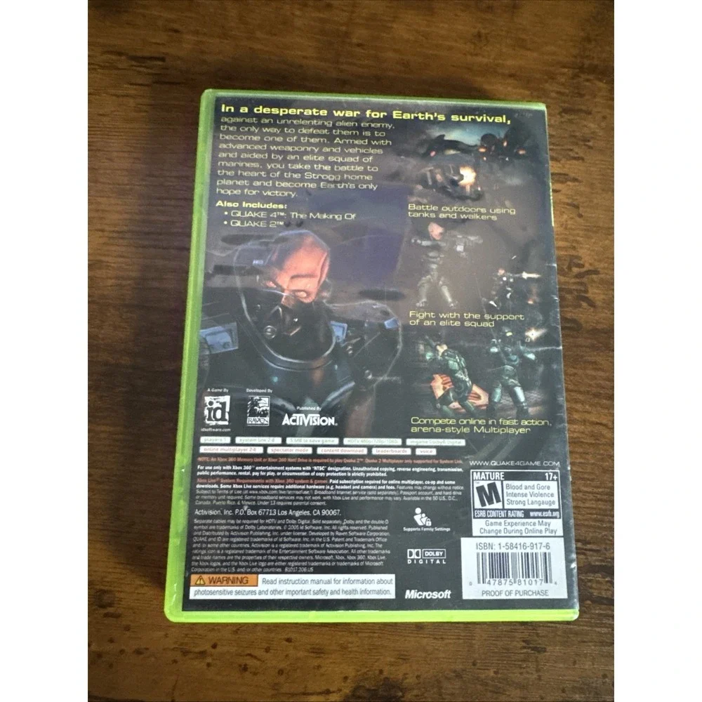 Quake 4 Microsoft Xbox 360 Complete in Case with Manual & Bonus Disc